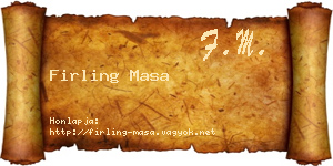 Firling Masa névjegykártya